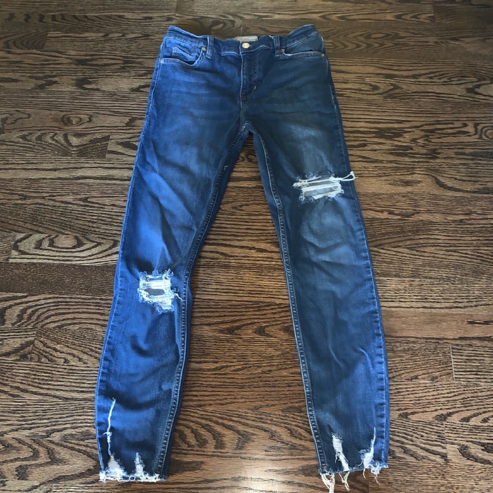 Free People dark blue ripped jeans